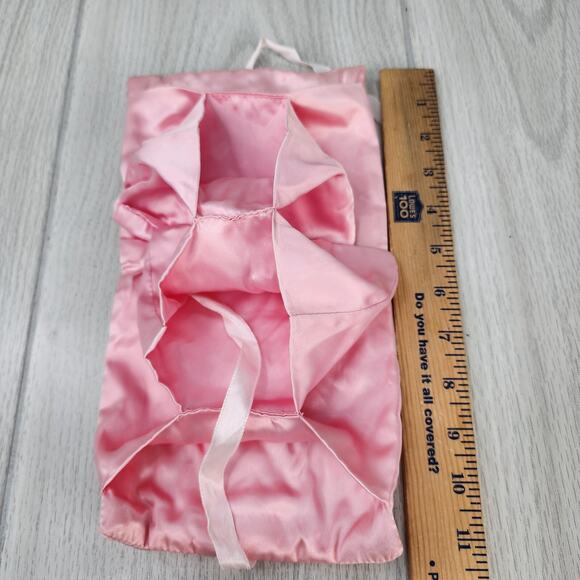 Vintage Pink Satin Accordion Hosiery Bag 5" Rickrack Trim 4 Pouches Stocking Org - Picture 6 of 8